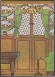 Basement billiard room with small windows